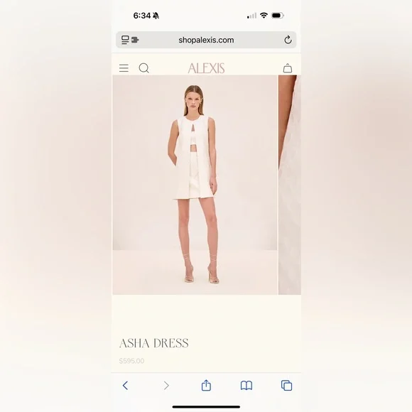 Alexis Asha Dress -Size Medium, ivory jacquard - Picture 2 of 6